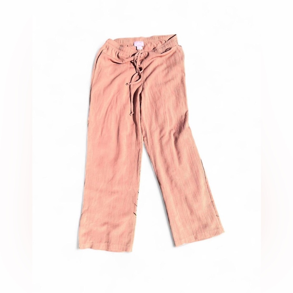 Jaclyn Smith Peach Rayon and Polyester Casual Drawstring Pants Size 10